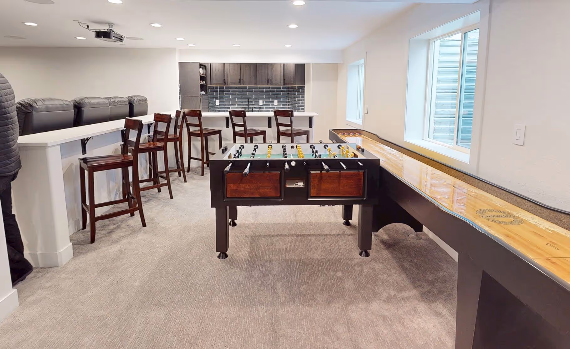 Screenshot of a glowing customer testimonial for professional cabinet painting services.
