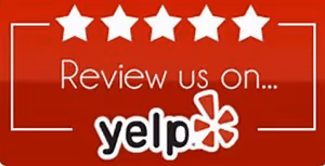 Yelp logo icon for customer reviews and ratings of local cabinet refinishing services.