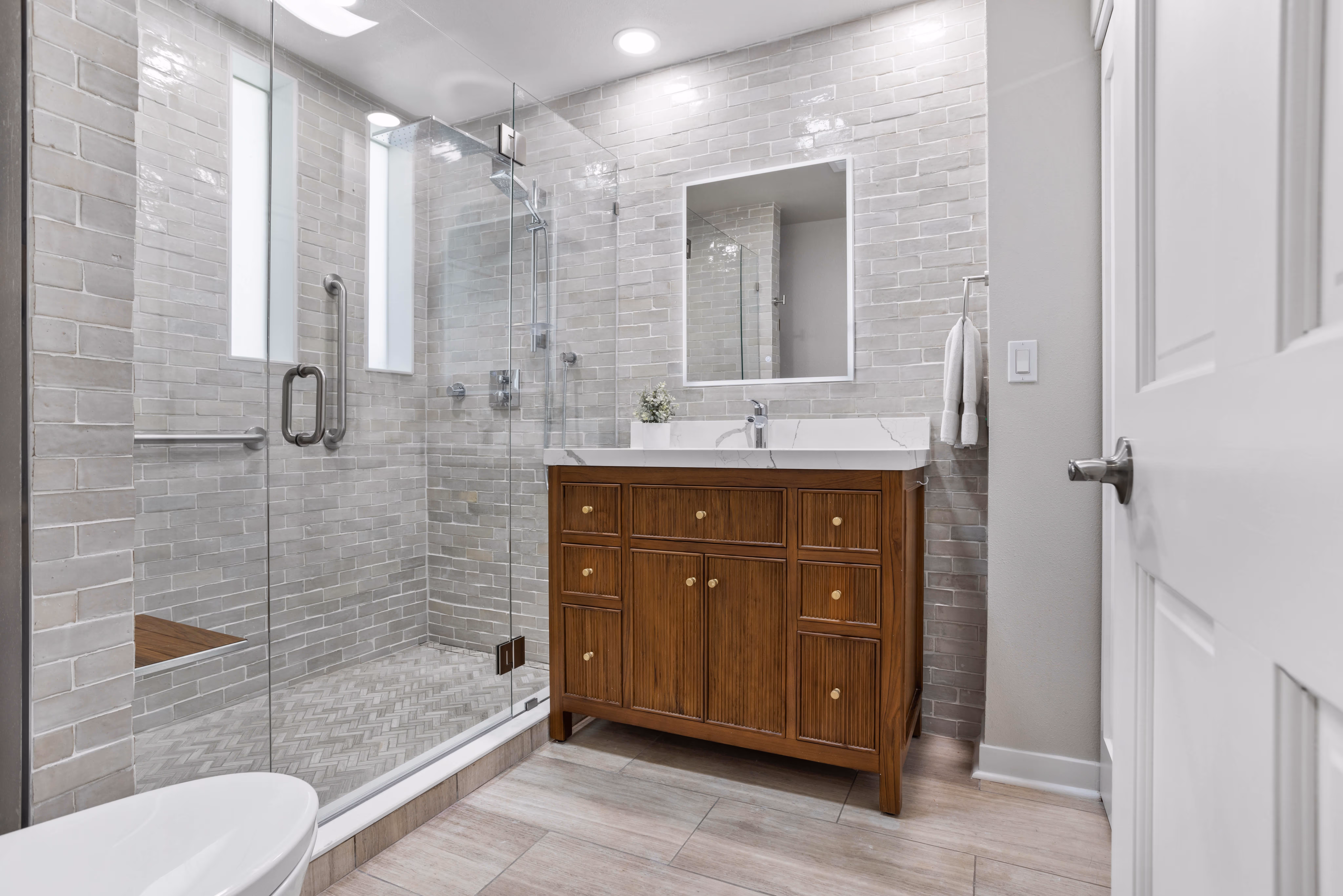 Luxury bathroom remodel with a freestanding tub