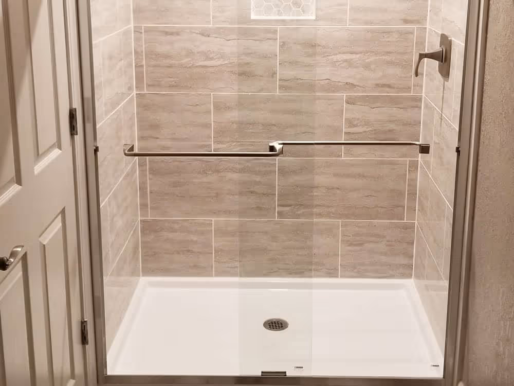 Modern bathroom with a walk-in shower

